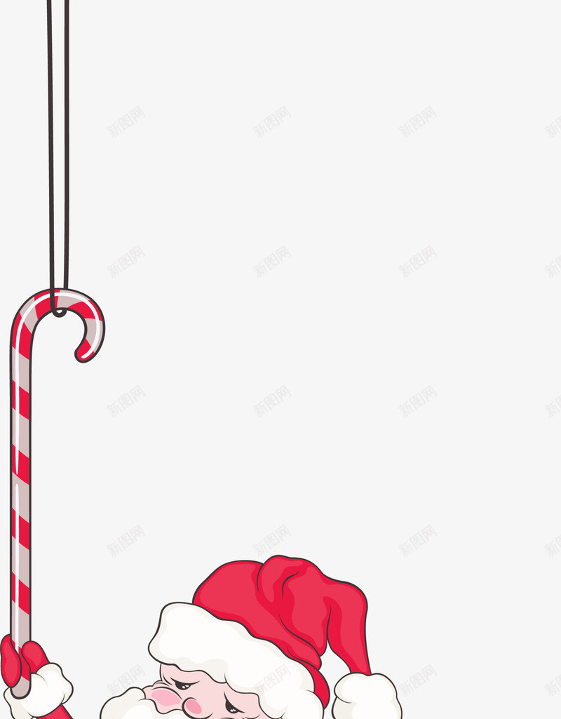 圣诞节可爱圣诞老人png免抠素材_新图网 https://ixintu.com 享受表情 可爱圣诞老人 喜庆 圣诞节 拐杖糖果 白色圣诞球