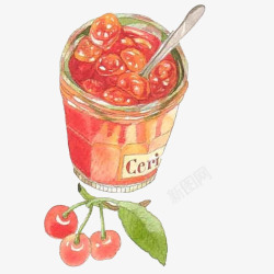 樱桃罐头樱桃罐头手绘画片高清图片