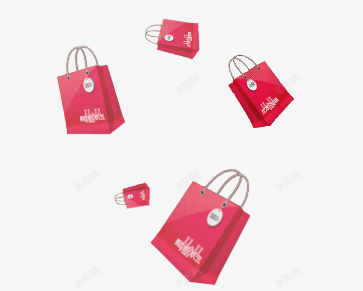 漂浮的购物袋png免抠素材_新图网 https://ixintu.com 礼品袋 袋子 购物袋