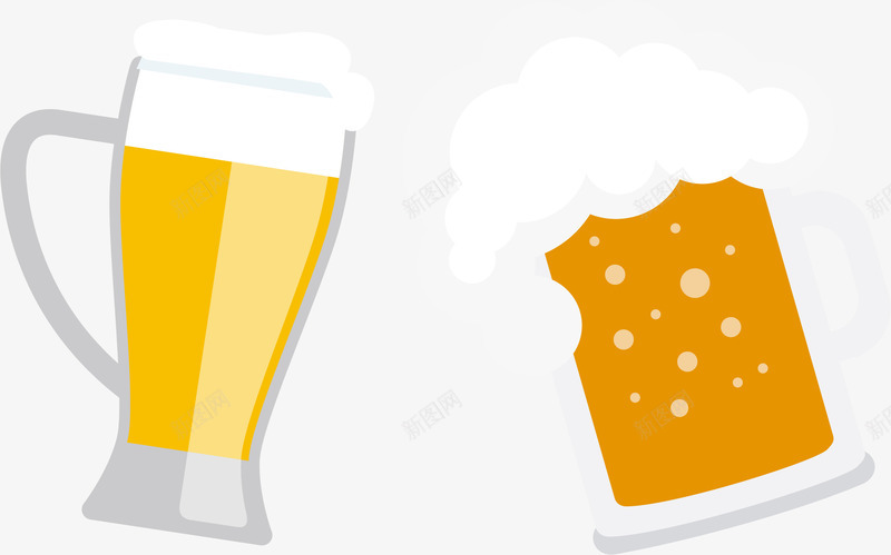 扁平啤酒png免抠素材_新图网 https://ixintu.com 啤酒 喝酒 聚会