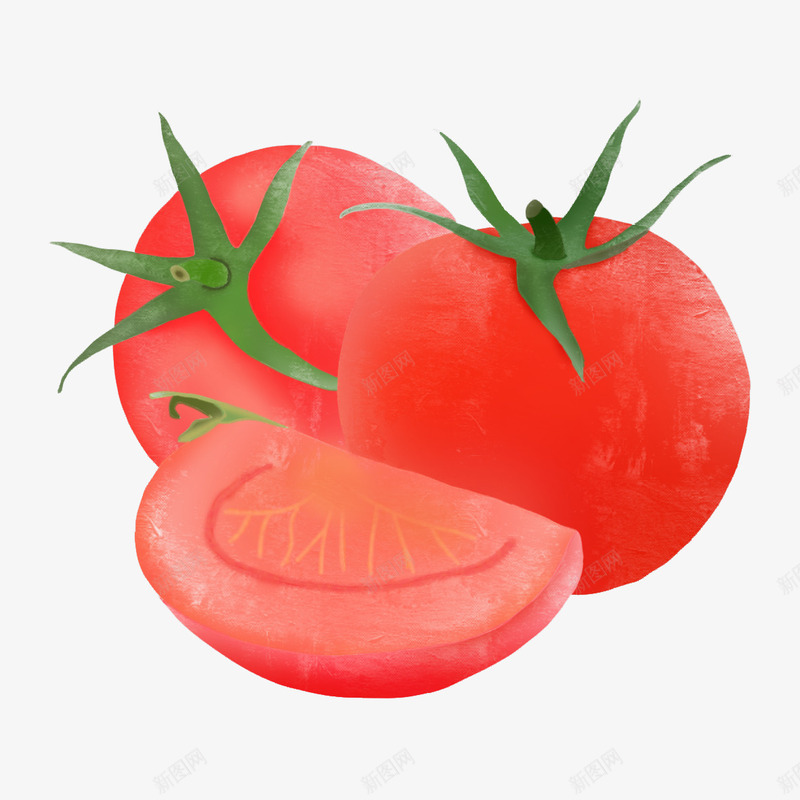 蔬菜水果西红柿png免抠素材_新图网 https://ixintu.com 元素 柿子 水果 蔬菜