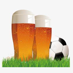 啤酒和足球矢量图素材