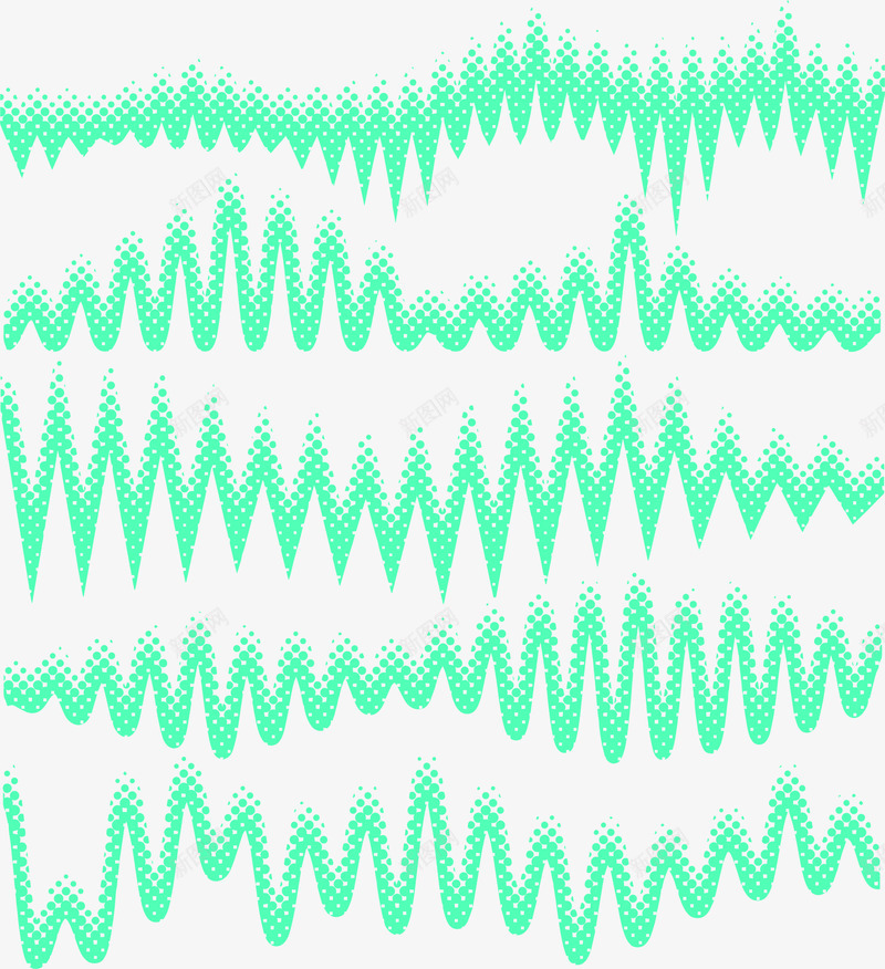波浪线矢量图ai免抠素材_新图网 https://ixintu.com 曲线线条 矢量可编辑 绿色 矢量图