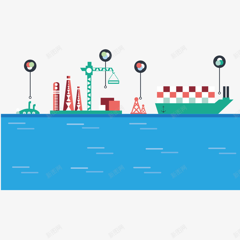 海上运输png免抠素材_新图网 https://ixintu.com 机械 海上 货物 运输