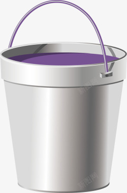 油漆涂绘图案紫色油漆桶高清图片