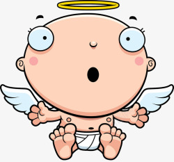 天使小孩满脸惊讶的小婴儿高清图片