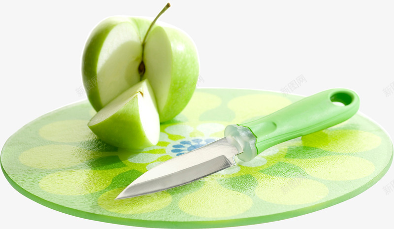 盘子上的水果和水果刀png免抠素材_新图网 https://ixintu.com 板子 水果 水果刀 苹果