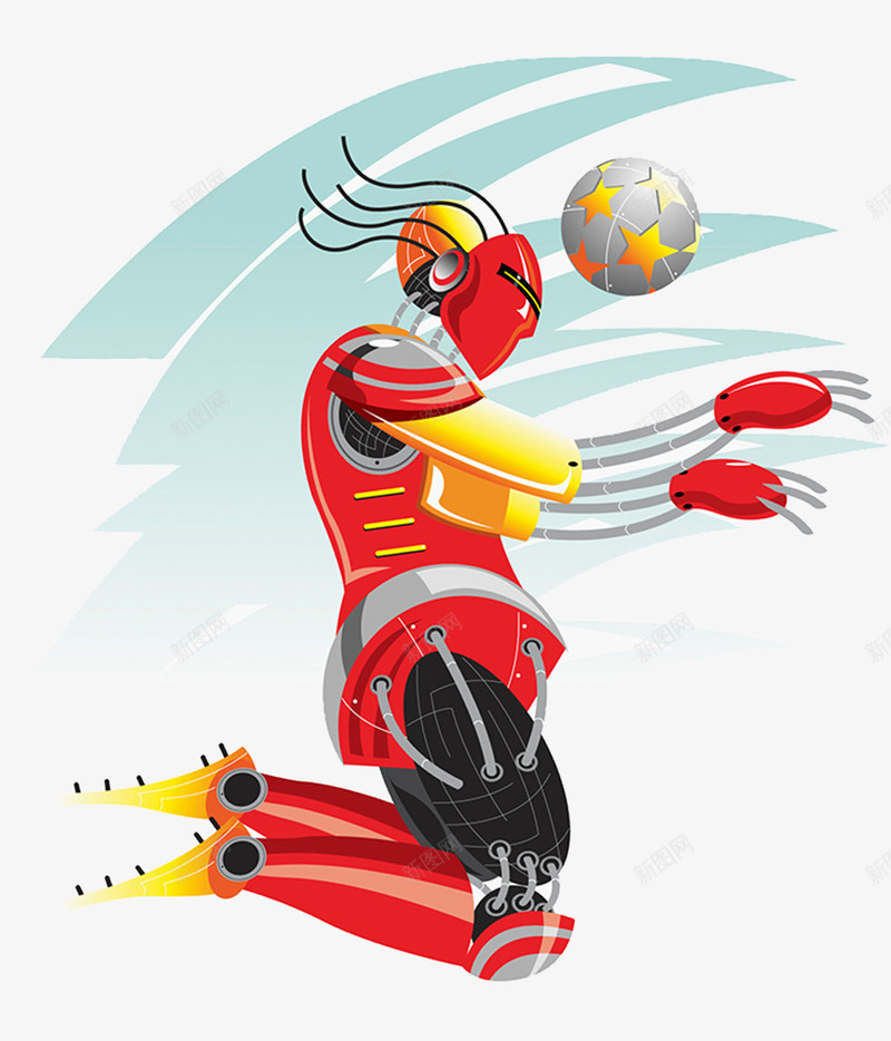 排球机器人png免抠素材_新图网 https://ixintu.com 人工智能 传感器 机械手臂 触手