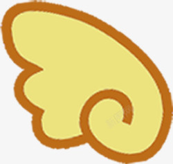 黄色创意卡通手绘翅膀造型素材