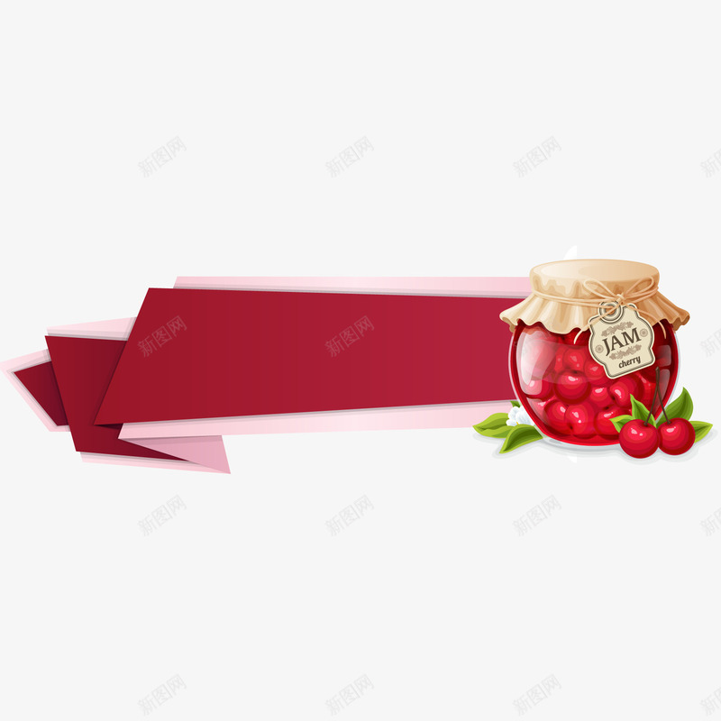 樱桃罐头标签png免抠素材_新图网 https://ixintu.com 标签 水果标签 水果罐头 矢量标签