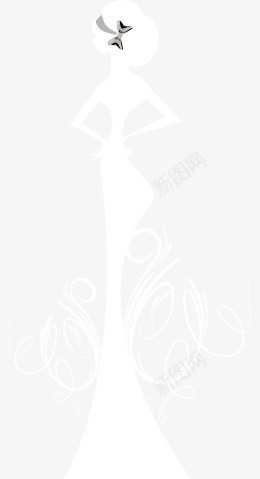 女性剪影png免抠素材_新图网 https://ixintu.com 人物 剪影 白色