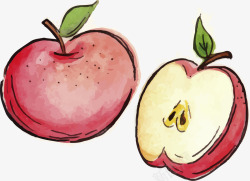 水彩红苹果水彩红苹果高清图片