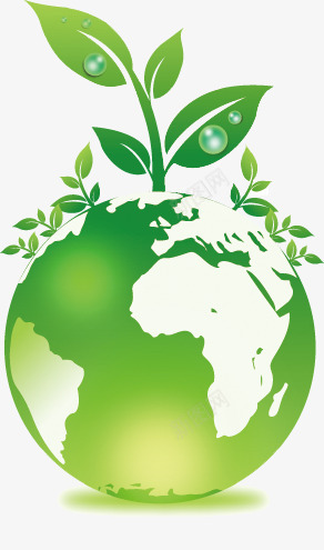 地球png免抠素材_新图网 https://ixintu.com 地球 环保 矢量素材 绿叶 绿色地球