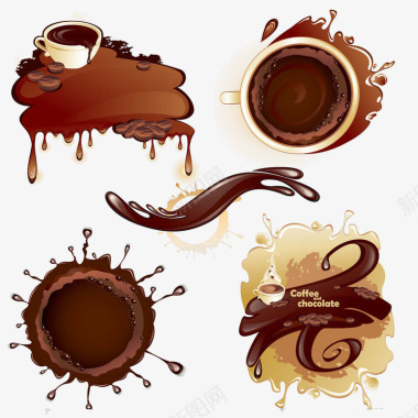 卡通美食图标巧克力咖啡图标