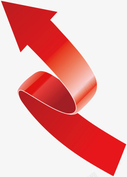 红色向上曲线箭头装饰矢量图素材