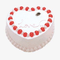 樱桃肉爱心形状的蛋糕高清图片