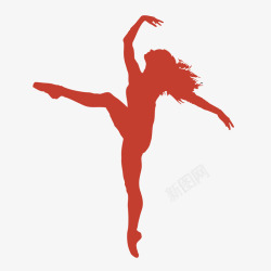 红色芭蕾人体曲线素材