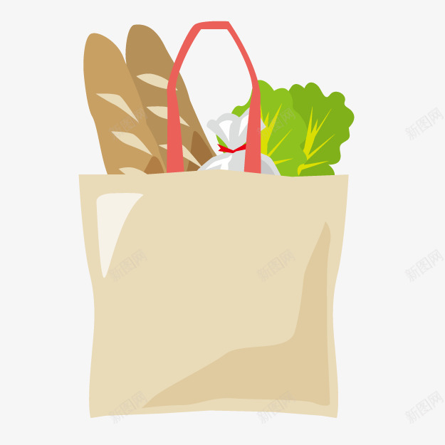 一袋食材png免抠素材_新图网 https://ixintu.com 一袋食材 买菜 卡通 蔬菜 食材
