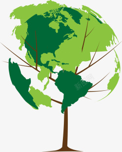 绿色地球树素材