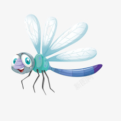 矢量纹理翅膀蓝色蜻蜓矢量图高清图片