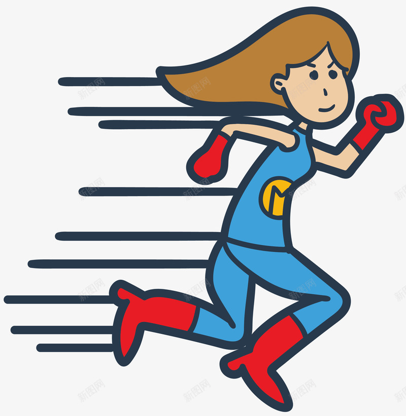 奔跑的超级妈妈png免抠素材_新图网 https://ixintu.com 厉害妈妈 奔跑 女性 女性符号 超人服装 超级妈妈 超级母亲