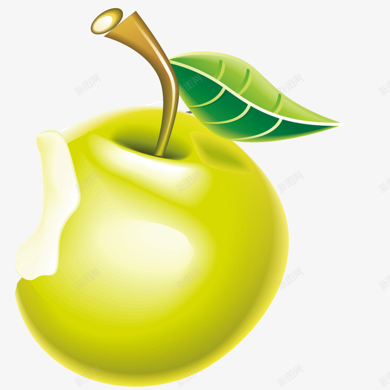 食物青苹果png免抠素材_新图网 https://ixintu.com 手绘 果实 水果 烂苹果 绿色