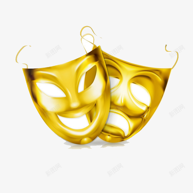 黄金面具png免抠素材_新图网 https://ixintu.com 小丑面具 晚会面具 金色面具 黄金面具