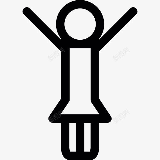站在女人的手臂举起图标png_新图网 https://ixintu.com 人 女人 女孩 女性 姿态 裙子