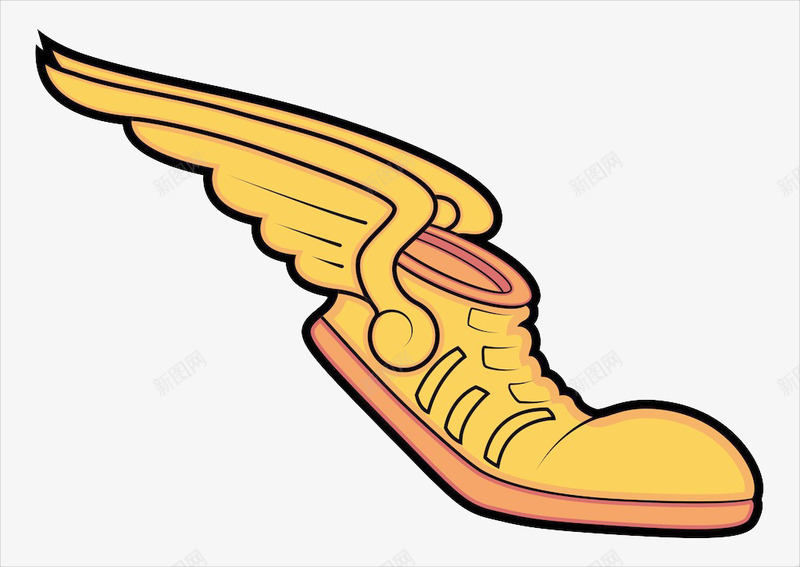 鞋子psd免抠素材_新图网 https://ixintu.com 创意 卡通 天使鞋子 带翅膀的鞋子 手绘 鞋子侧面