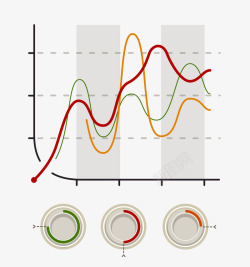 PPT分析曲线矢量图素材