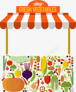 新鲜蔬菜商店矢量图素材
