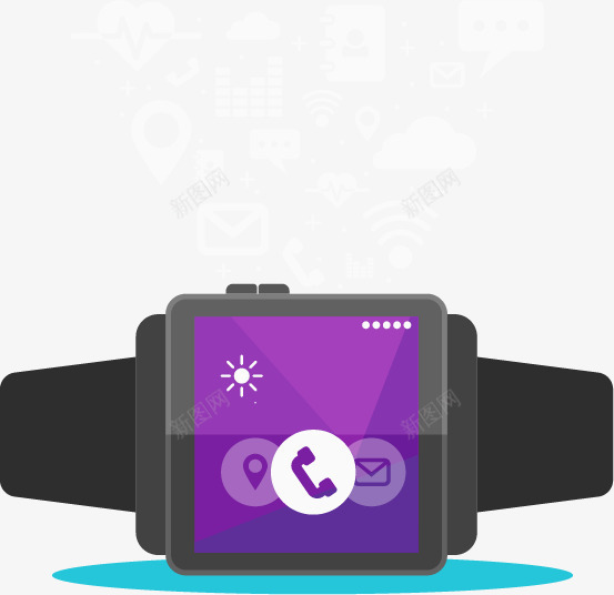 智能手表图标png_新图网 https://ixintu.com 分类图标 紫色界面 苹果手表
