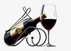 欧式葡萄酒瓶架葡萄酒高清图片