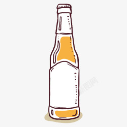 卡通手绘一瓶啤酒素材