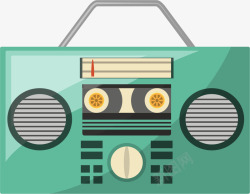 绿色卡通收音机素材