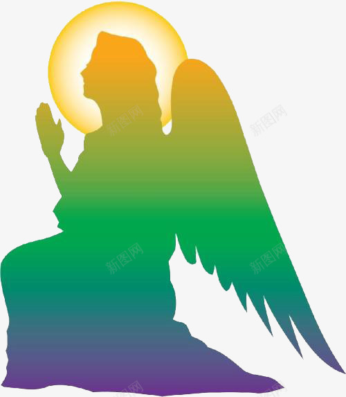 天使的剪影png免抠素材_新图网 https://ixintu.com 天使的光影 手绘 睡着的美女 祈求 绿色的翅膀 阳光下的天使
