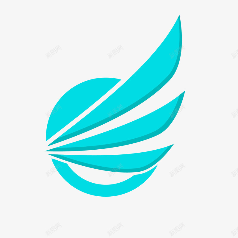 蓝色翅膀logo装饰图标png_新图网 https://ixintu.com logo装饰 天使logo 翅膀 背景装饰 蓝色 蓝色翅膀