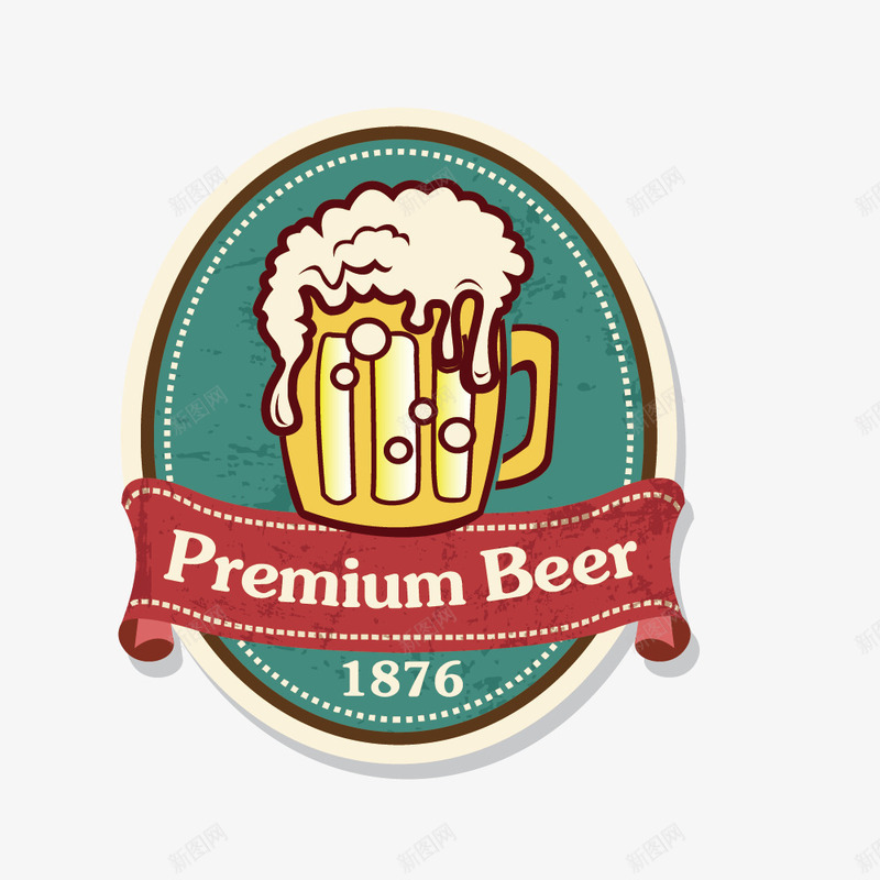 年代感复古啤酒标签png免抠素材_新图网 https://ixintu.com 优质标签 啤酒 复古 年代感 标签 餐饮