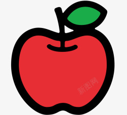 一个红色的苹果矢量图素材