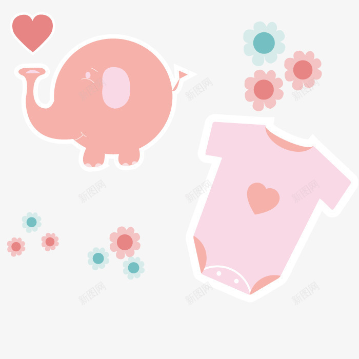 甜美艺术衣服png免抠素材_新图网 https://ixintu.com 儿童 手绘 母婴 用品 粉色