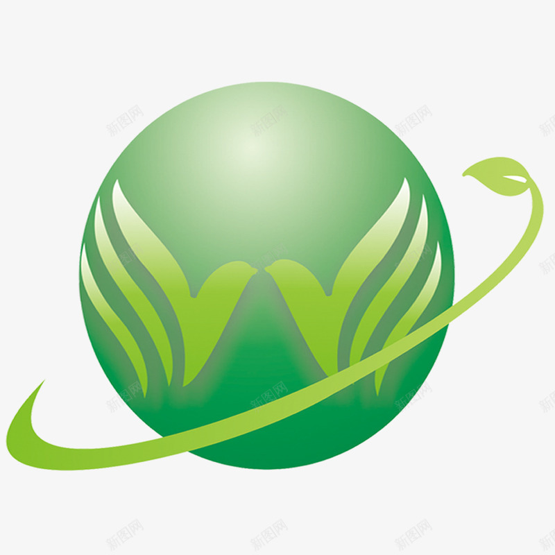 球体地球仪绿色简约园林logo图标png_新图网 https://ixintu.com 园林logo 地球仪 简约 绿色