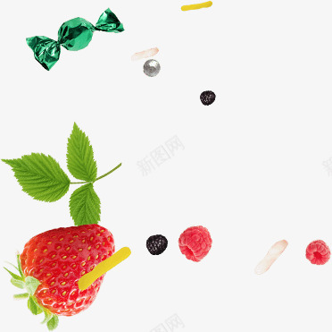 草莓水果糖果漂浮图标图标