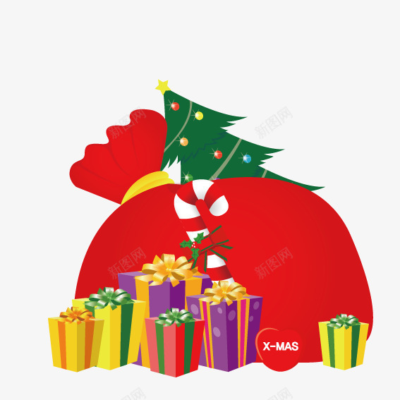 圣诞礼物袋礼品png免抠素材_新图网 https://ixintu.com 圣诞 圣诞免费图片 圣诞免费矢量 圣诞图片库 圣诞礼物 礼品 礼物