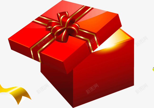 红色打开的礼品盒png免抠素材_新图网 https://ixintu.com 打开 盖子 礼品盒 红色