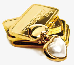 黄金袋金币金袋黄金金条节日元素高清图片