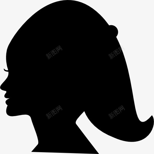 女性头部轮廓的短头发图标png_新图网 https://ixintu.com 人的剪影 发型 头发 头发形状 女人的头 女性 女性的头发 美发