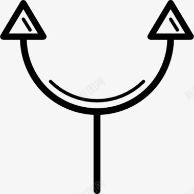 两弯箭头连接图标图标