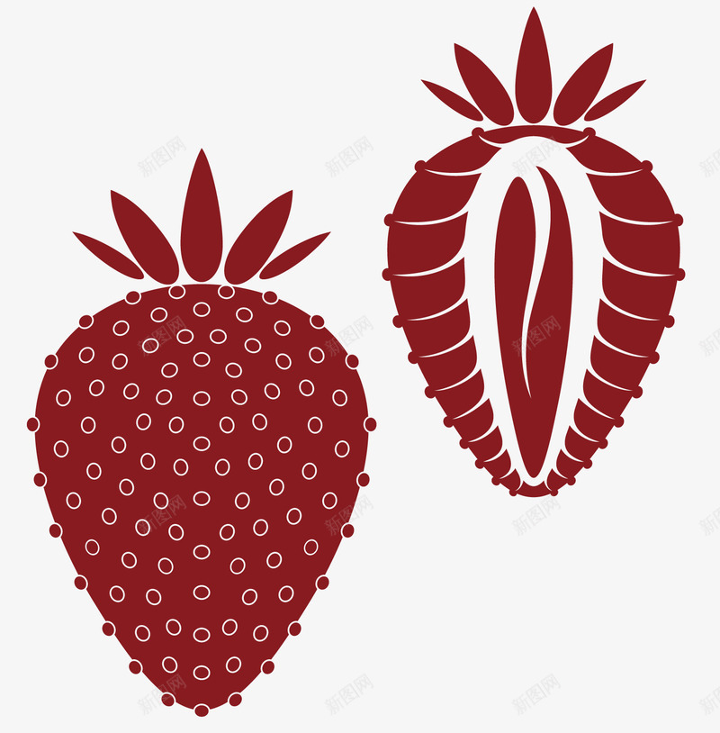 一个切开的草莓矢量图ai免抠素材_新图网 https://ixintu.com 切开的草莓 水果 水果蔬菜 矢量素材 草莓 矢量图