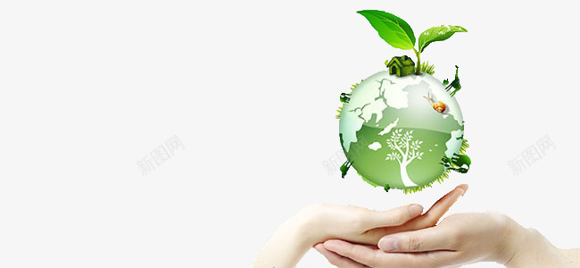 植树节环保公益png免抠素材_新图网 https://ixintu.com 公益素材 地球 植树节 环保 绿色