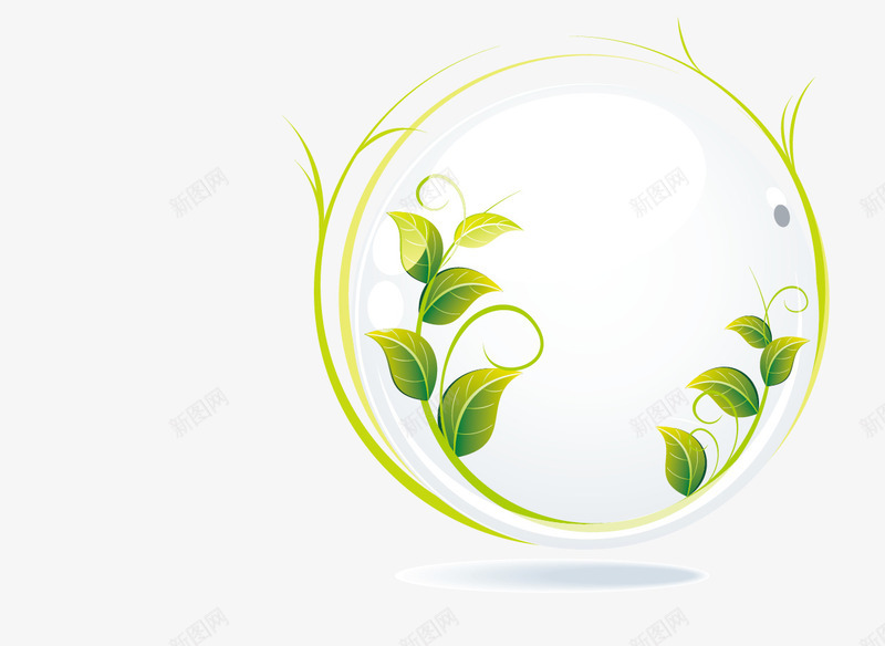 绿色植物png免抠素材_新图网 https://ixintu.com 叶子 地球 植物 环保 球形 绿色